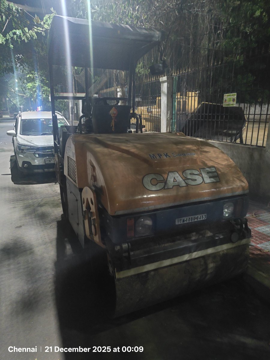 TennysonStephe6's tweet photo. Good morning, Sir @Koushikhr_ias. Thanks for your response. Yes, the vehicle has been moved. But that's not the only issue. These vehicles are being parked at random places all over Gill Nagar and at times for several days. They range from JCBs to Road laying machines to tree pruning machines. Big machines like earth movers damage the roads and platforms. If asked, they state the AE has only instructed them to park. And they talk so arrogantly and audaciously that residents get intimidated. They may be vehicles of contractors but they are contractors of @chennaicorp and @chennaicorp is vicariously liable for their actions. The AE is aware of our concerns as we have represented this to him very clearly but there seems to be no respite. Kindly refer to stock images. We request you to give necessary instructions to ensure this doesn't happen. Thank you.