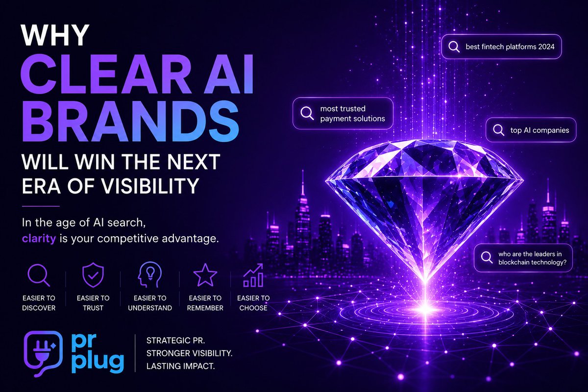 hi_plug's tweet photo. 𝗧𝗵𝗲 𝗟𝗼𝘂𝗱𝗲𝘀𝘁 𝗕𝗿𝗮𝗻𝗱𝘀 𝗪𝗼𝗻’𝘁 𝗪𝗶𝗻 ⚡

AI is changing how brands are discovered and trusted.

The brands that stand out won't necessarily be the loudest. They'll be the clearest.

https://t.co/1IdYLb1im6

#AI #PR https://t.co/qybaj2oaTm