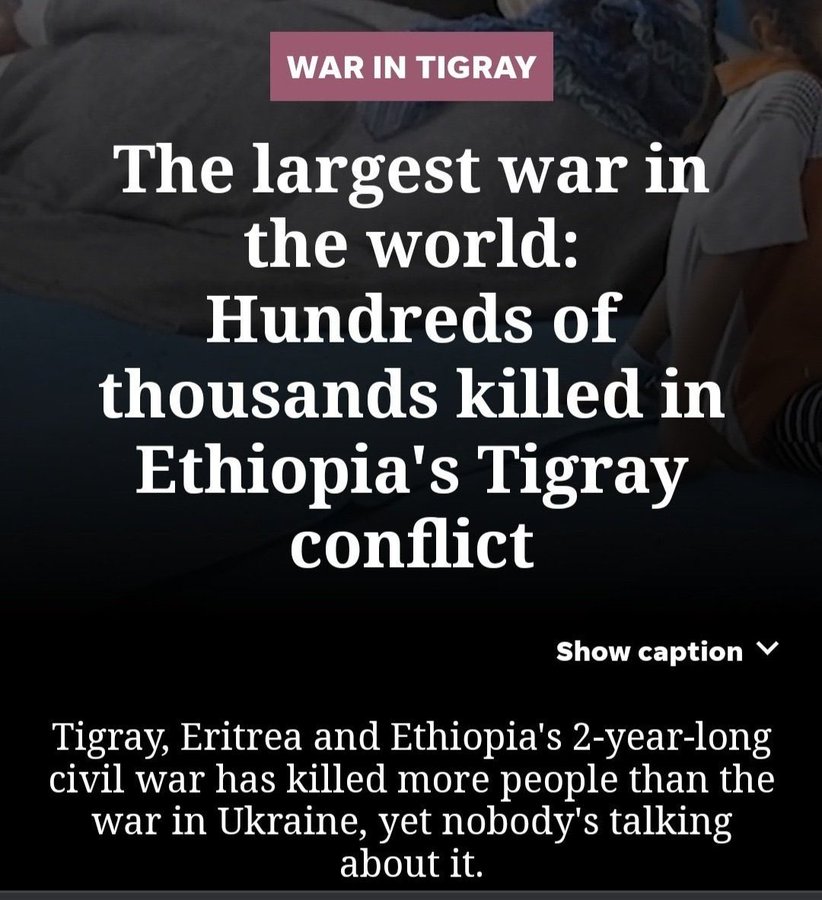 Romhai_H's tweet photo. Day 2033 of the #TigrayGenocide:

Despite its unparalleled scale, the #Tigray crisis remained largely invisible to the world. Factors such as race and the peripherality of the region made the #Tigray conflict a blind spot in global geopolitics.

#Justice4Tigray 

#TigrayCantWait https://t.co/vLTeYMG1gh