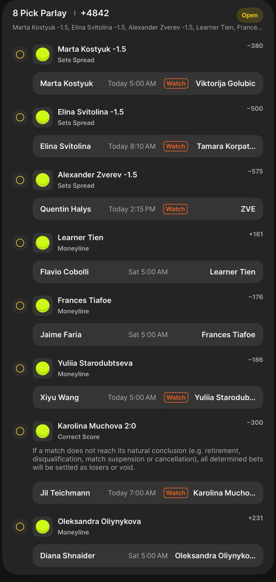 DailyBreadBet's tweet photo. Some French open locks

And some long shot parlays for the gang https://t.co/wUio08ym4c