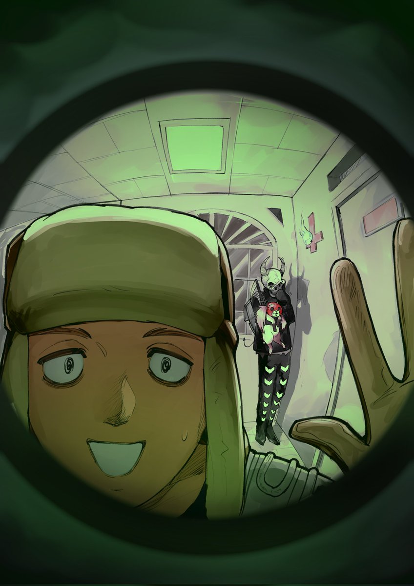 Kaimankoen's tweet photo. Would you guys open the door? #dorohedoro https://t.co/dvd4TjGOZp