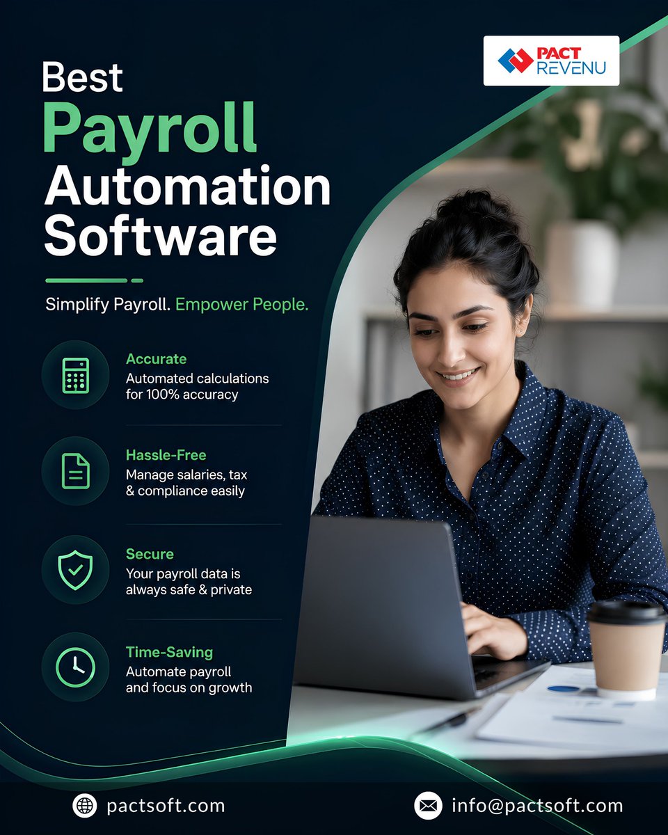 pacterpsolution's tweet photo. 💼 Payroll made simple with PACT REVENU!
Automate salaries, taxes &amp; compliance with secure and accurate payroll management software.
Save time, reduce errors &amp; focus on business growth 🚀
🌐 https://t.co/EMBDqoGfUG
📩 info@pactsoft.com
#PayrollSoftware #PayrollAutomation #HRSoft https://t.co/LKiHvZS3UM