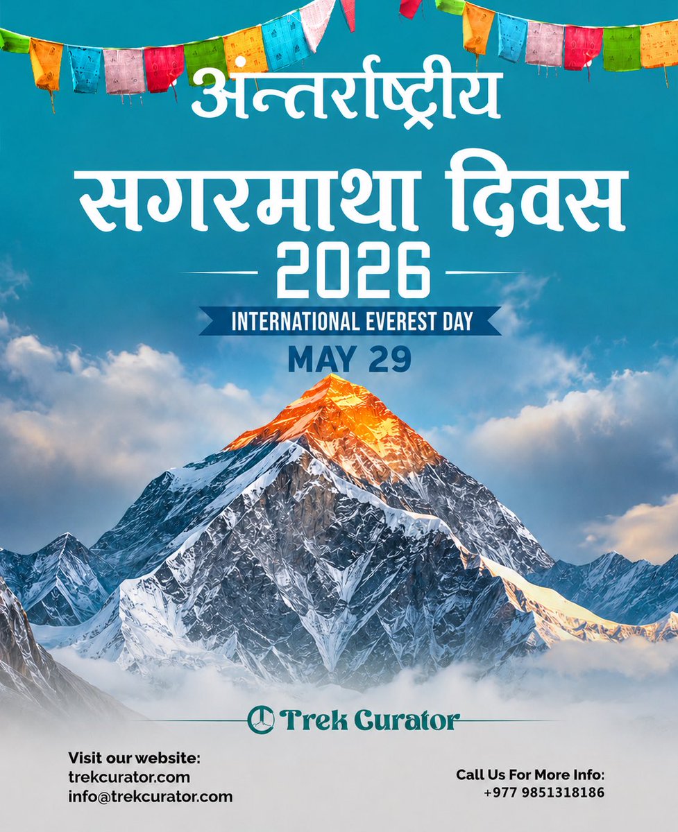 trekcurator's tweet photo. Honoring the spirit of Everest and the heart of adventure, 
Happy International Everest Day 2026 from Trek Curator.

#trekcurator #everestday #mountain #nepal https://t.co/JPz6bcbOpq