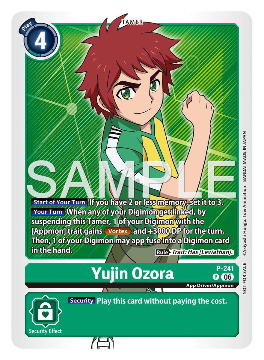 digimon_tcg_EN's tweet photo. [REVEALS]

Hello Digimon Tamers! 
Today's cards are [P-241 Yujin Ozora]!

Official Store Tournament 2026 Vol. 3
https://t.co/aH1ACtQ6UE

SCHEDULE
July 1 – September 30, 2026

#DigimonCardGame
#DigimonTCG 
#Digimon https://t.co/NHeuAaBJ2O