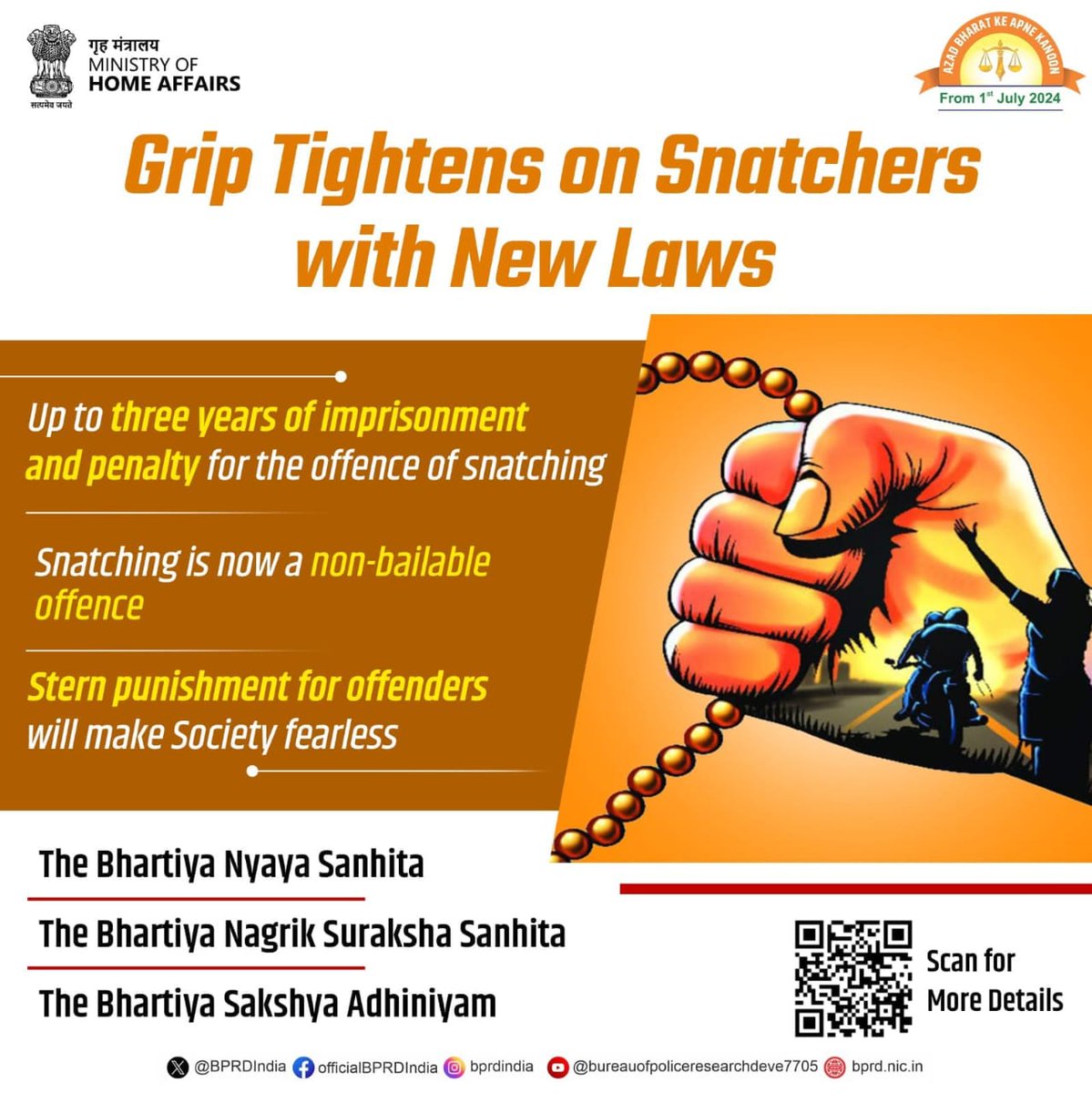 JmuKmrPolice's tweet photo. #BharatiyaNyayaSanhita,  provides for Snatching as a new offence, ensuring safer environment for women.

@AdgpArmedJK @SIAJKPolice
@Traffic_hqrs @RailwayPoliceJK
@KashmirPolice 
@ZPHQJammu @igp_jammu @crimebranchjkp @DigJsk 
@UHqrs @digrprange @rphqdkr_jkp @DIGCKRSGR @dig_north @DigSkr @KathuaPolice @sambapolice @Dis_Pol_Jammu @UdhampurPolice @REASIPOLICE @dpododa @SSPKishtwar @RambanPolice @RAJOURIPOLICE @Poonch_Police @SrinagarPolice @BudgamPolice @Gbl_Police @BaramullaPolice @SoporePolice @bandiporapolice @HandwaraP @policekulgam @AnantnagPolice @policekulgam @AwantiporPolice @ShopianPolice @ssppul

#NashaMuktJammuKashmirAbhiyan 
#100DaysCampaign