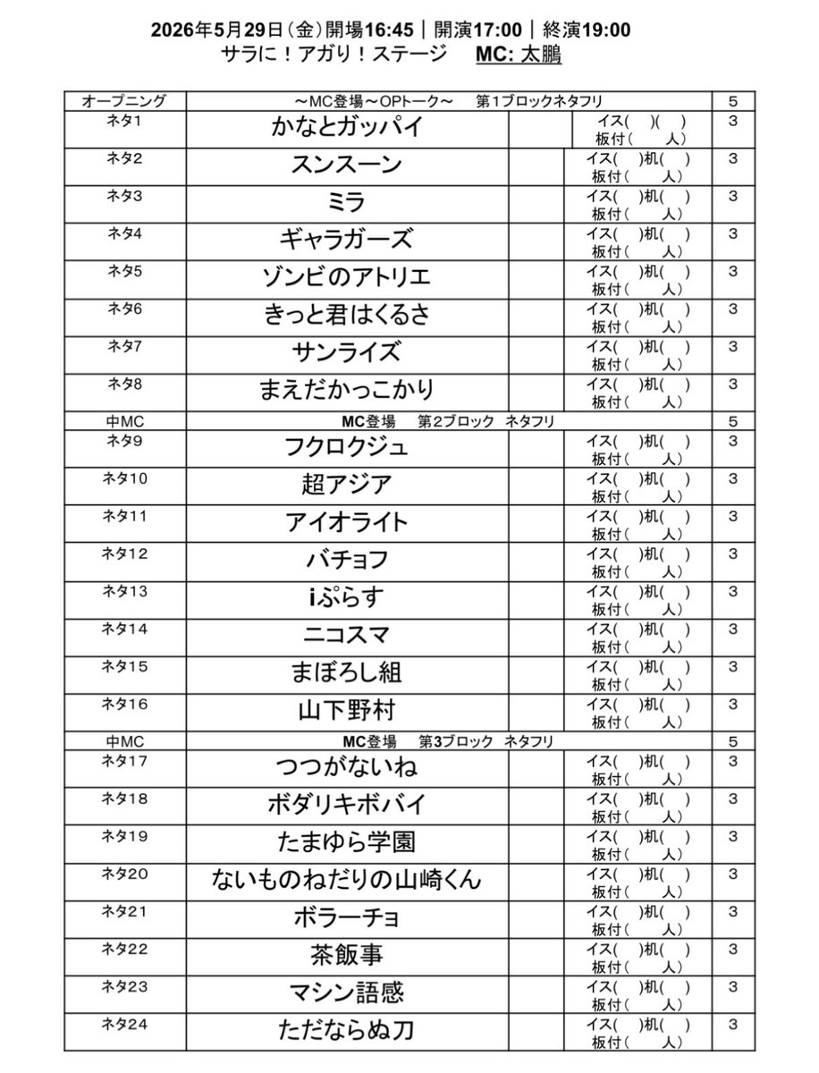 nmtmk86's tweet photo. 先日のアガりで1位だったので、今日のサラにアガりにでます！！
直前すぎますが、新宿で時間持て余してましたら是非！

「サラに！アガり！ステージ！」

【日時】
5月29日 (金)
16:45開場 
17:00開演 
19:00終演

【場所】
歌舞伎町スパークル

【チケット料金】
当日2000円 https://t.co/M0jsD0udFN