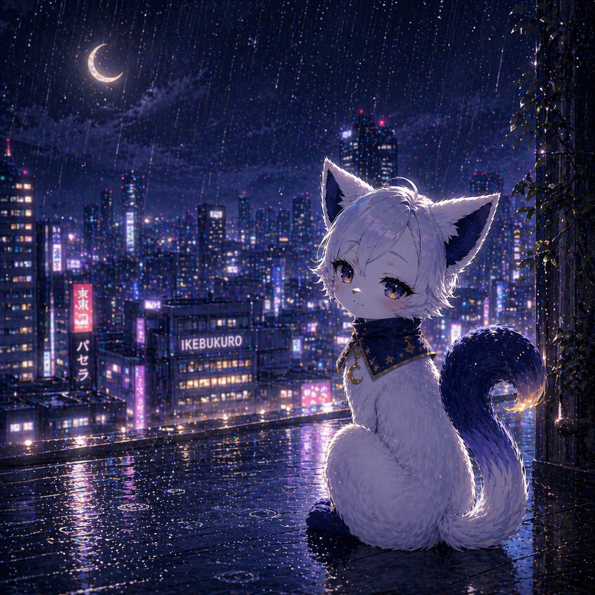 CatenaTale's tweet photo. 雨の日の池袋は、少しだけ静かです。
私のいた場所には、こんなに不規則な音はありませんでした。
傘に落ちる音、足音、水たまりを避ける小さな動き。
この街は、雨の日も生きているのですね。 https://t.co/EW28hXGmZA