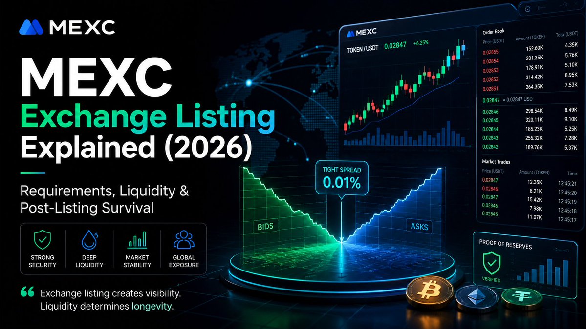 CryptoListingIN's tweet photo. 🚨 Most crypto projects don't fail because they couldn't get listed.

They fail because they weren't prepared for what happens after listing.

MEXC is a perfect example.

Here's what founders should know before applying 🧵👇 https://t.co/RkBYZGTOKU