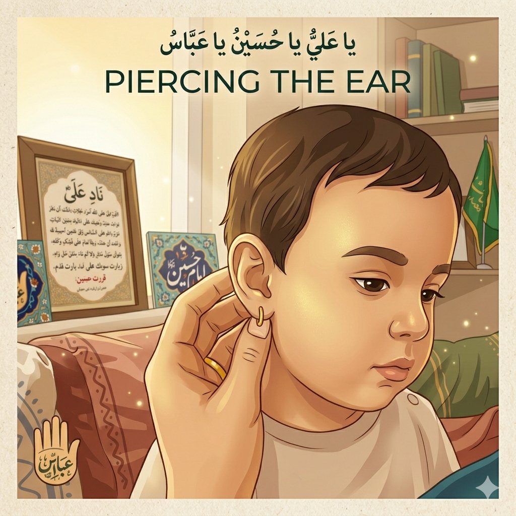 Nasirpeer110's tweet photo. Piercing ears

When imam Hassan A.S was born
Jibril descended to congratulate the Holy Prophet on the seventh day and instructed to name him and give him a Kunyah, shave his head, offer ‘Aqiqah for him and pierce a hole in his ear. https://t.co/mJMx4ktg91