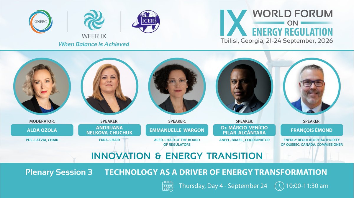Gnerc_'s tweet photo. ➡️ This panel is dedicated to the topic of technology as a driver of energy transformation. Speakers will address the impact of emerging and innovative technologies on the transformation of energy systems. https://t.co/hlwc400W6g