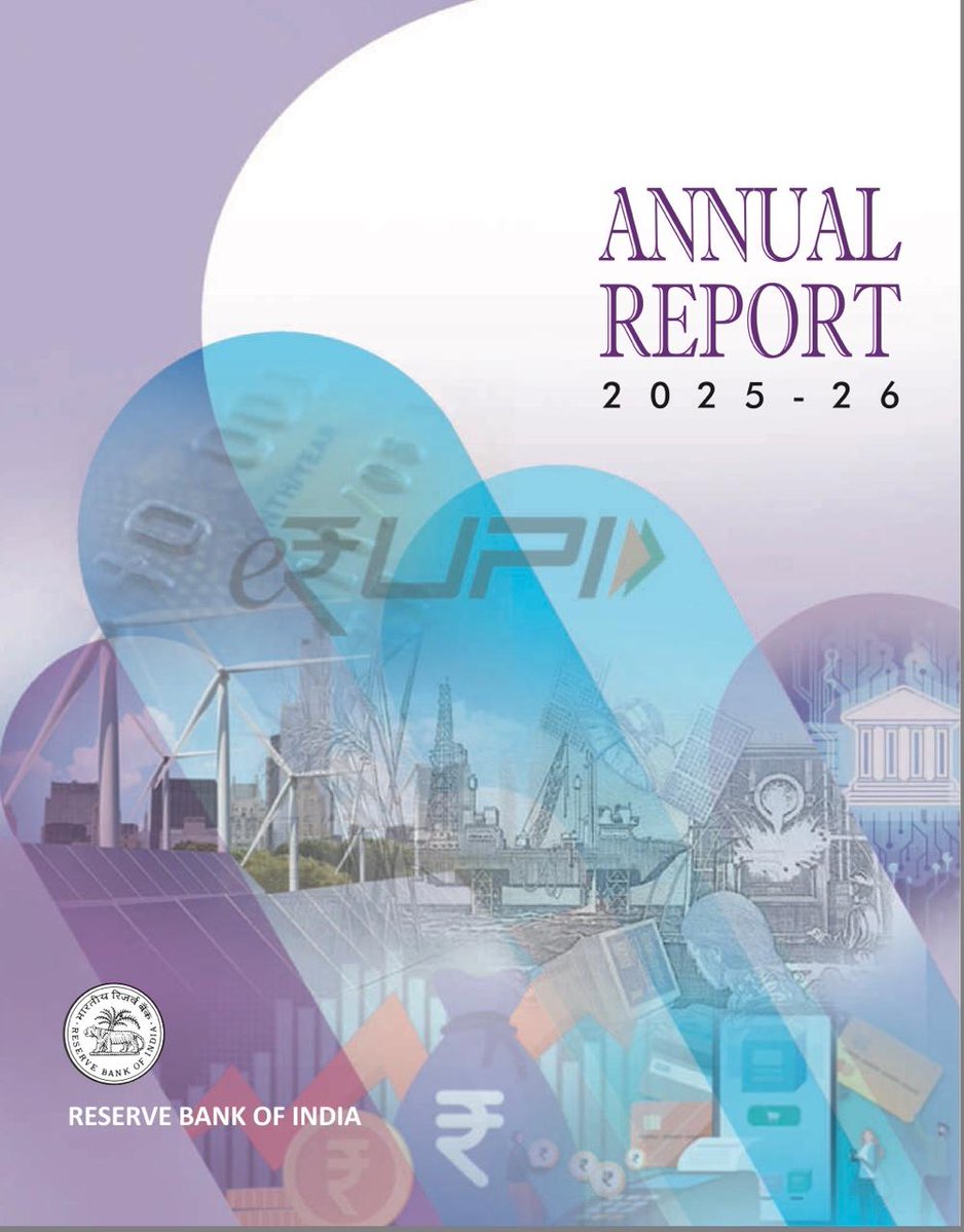 RBI's tweet photo. वर्ष 2025-26 के लिए वार्षिक रिपोर्ट 
Annual Report for the year 2025-26
https://t.co/RcRtILLm14 https://t.co/qD4y6cKBJC