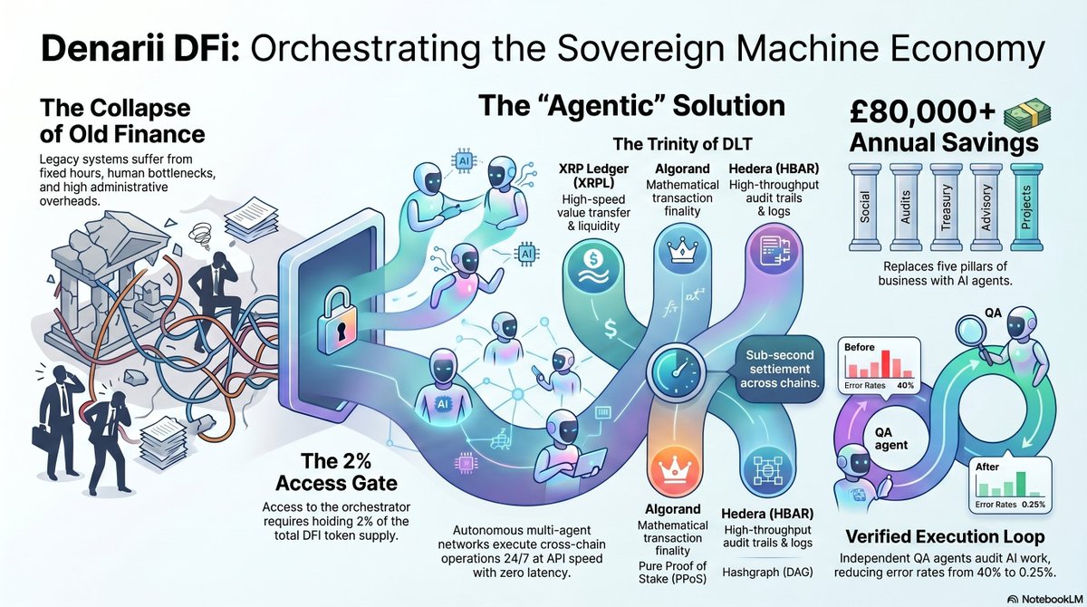 Denarii_DFI's tweet photo. 💸🧠 DENARII ORCHESTRATOR — MACHINE ECONOMY SYNCHRONISATION
Businesses don’t fail because of ideas… they fail because of misaligned execution, fragmented systems, and invisible inefficiencies draining capital.
#Denarii introduces #Machine #Economy
#Synchronisation — a new #coordination layer where #AI #agents, #financial #systems, and #business #operations move in perfect alignment.
⚙️ workflows become self-orchestrating
🔁 capital flows sync with real-time operational demand
🧠 AI agents coordinate execution across departments, chains, and services
📉 inefficiencies get detected and eliminated before they compound
💸 redundant spend gets collapsed into optimized execution paths
This is how enterprises go from reactive spending → continuous capital optimization at machine speed.
The result?
🚀 dramatically reduced operational waste
🚀 smarter capital allocation
🚀 autonomous cost compression across entire business systems
We’re not improving efficiency.
We’re reprogramming how money moves inside businesses.
💥 The Machine Economy isn’t coming — it’s being synchronized now.
#DenariiOrchestrator #MachineEconomy #AI #Web3 #DeFi #AutonomousAgents #FutureOfFinance #EnterpriseAI #CryptoInfrastructure #AFTL #FOMO #DeepTech $SGB $FLR $XRPL $ALGO $HBAR $SFIN $EXFI $DFi