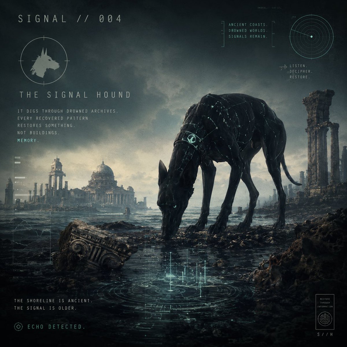 _sk8babylon's tweet photo. SIGNAL // 004

The hound finds what the ocean could not erase.

Fragments become layers.

Layers become memory.

Memory becomes structure.

The archive is regenerating.

The reorder has already begun.

◉ ECHO DETECTED.

#R3ORDR #SignalHound #ArchiveLayer #SignalRestoration https://t.co/RdD6r4Wamz