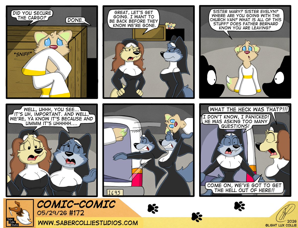 lightluxcollie's tweet photo. Comic-Comic 172 (5/29/26)
#ComicComic #comic #comicstrip #webcomic #webtoon #cartoon #toon #cartoonart #art #funny #comedy #cute #lightluxcollie #sabercolliestudios https://t.co/shWVl368mp
