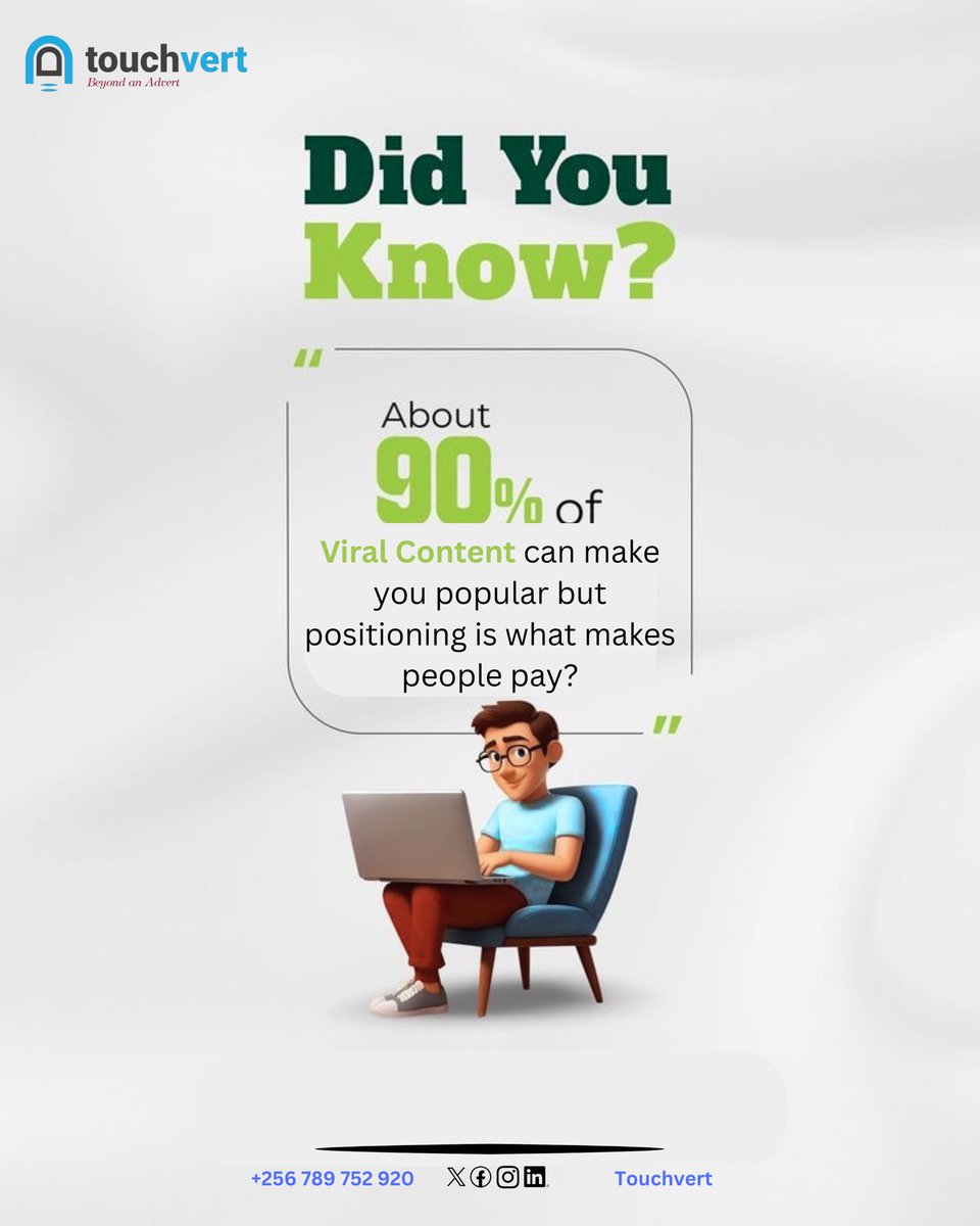 Touchvert's tweet photo. Virality can make you popular.
But positioning is what makes people pay.

If your messaging doesn’t connect directly to pain, urgency, ROI, or outcomes… your audience may clap for you and still never buy from you.

You need a revenue growth approach. #DigitalMarketing https://t.co/gDb0gSLhGf