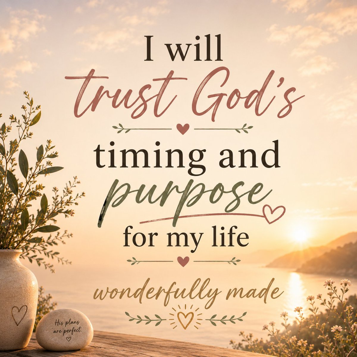PastorWyMartin's tweet photo. God’s timing is so much better than ours. Wait, watch, and you will see!
#wonderfullymade 
#FaithInAction 
#WordsOfPower https://t.co/NdmLOnzQOU