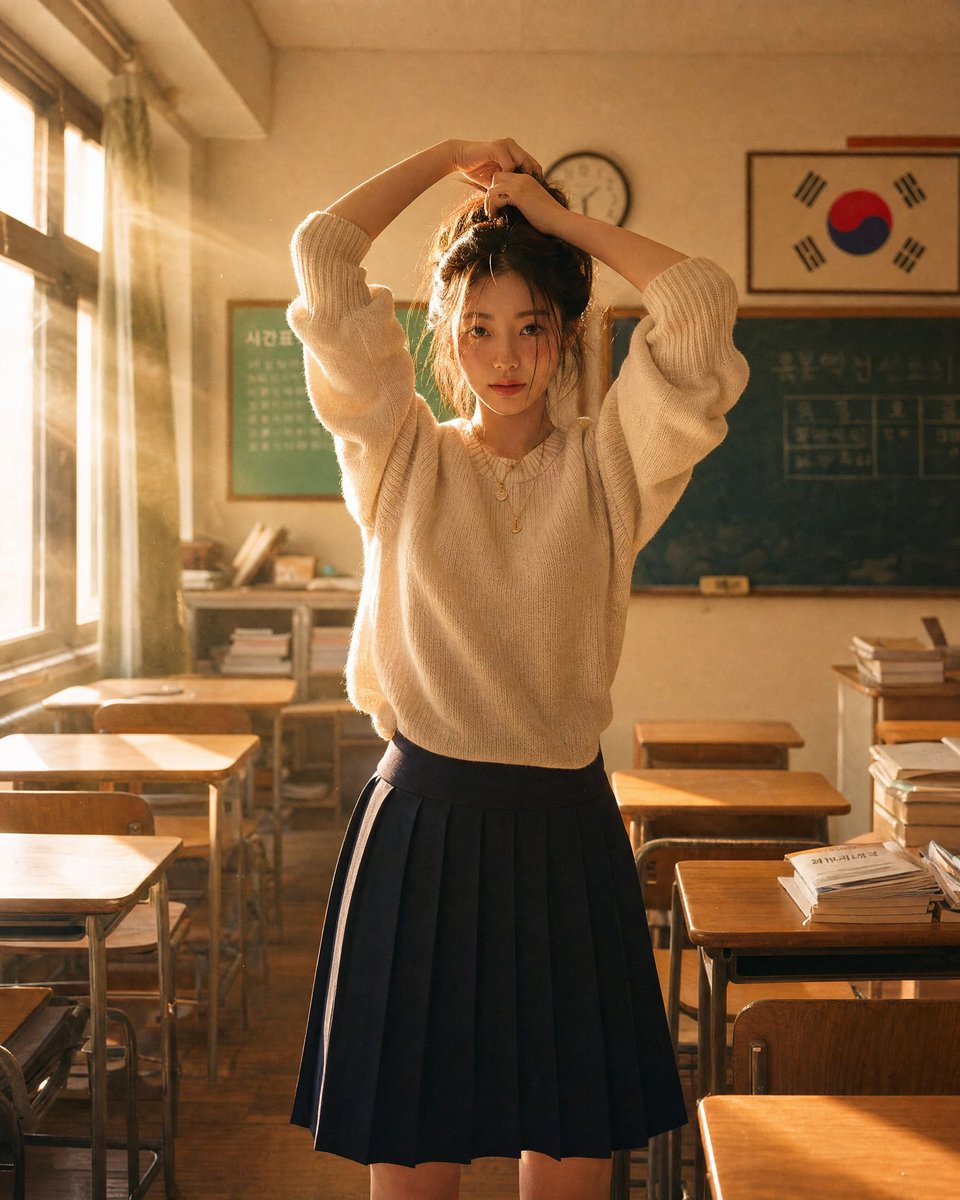 Korean Classroom Aesthetic Portrait
