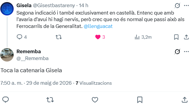llenguacat's tweet photo. La catalanofòbia no existeix, però si preguntes per què el català no s'ha fet servir en avís dels FGC, algú desitja que moris.

Sí, #ÉsOdi, i no ho podem normalitzar. https://t.co/Sg46hODdqN
