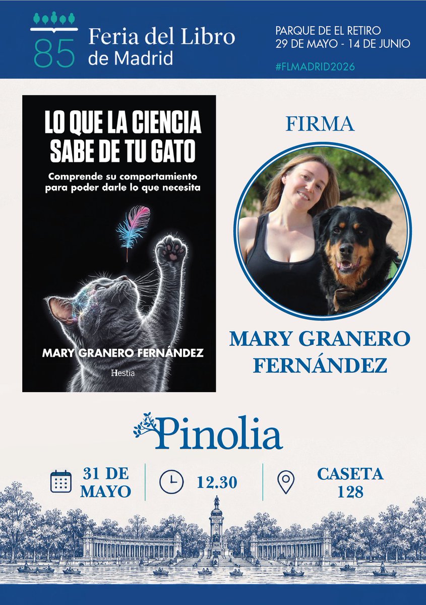 wildbehav's tweet photo. SOLO FALTAN 2 DÍAS 

Si estás por Madrid el domingo 31 de mayo de 12:30 a 14:00, pásate por la caseta 128 de Pinolia de la Feria del Libro en el Retiro y nos vemos. 

Me hace mucha ilusión conocerte 😉😺 https://t.co/ykwm3fgUHt