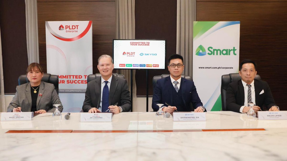 pldt's tweet photo. .@PLDTEnterprise is strengthening its strategic partnership with SKYGO Marketing Corp., supporting the motorcycle retailer and distributor’s digital transformation journey through a more reliable, secure, and scalable network foundation. Read more: https://t.co/OQS9N87lRb https://t.co/6BbzegllPH