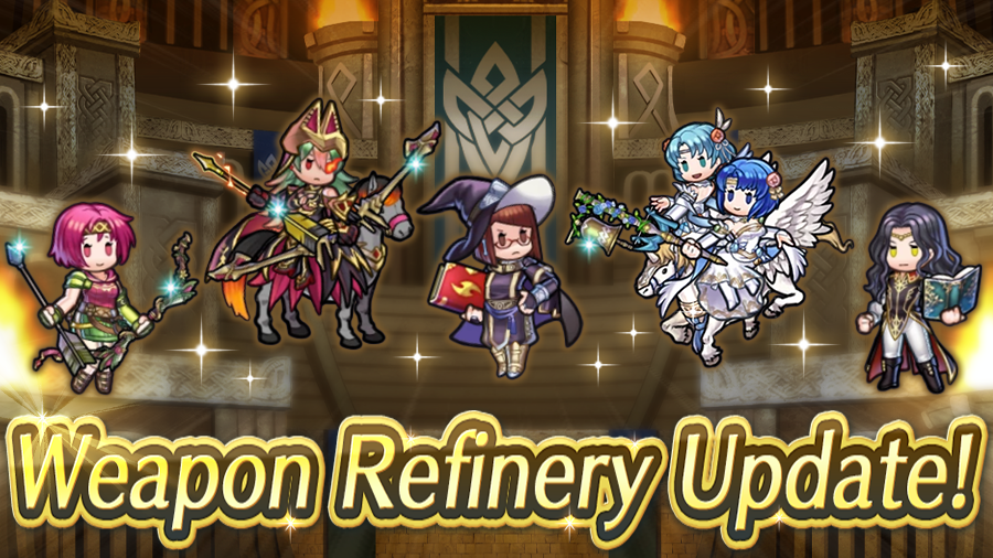 FE_Heroes_EN's tweet photo. ■ New weapon skills and weapons to refine
Clever Notations (Miriel: Rapier Intellect), Rapid-Crier Bow (Neimi: Tearful Archer), Wedding-Bell Axe (Catria: Azure Wing Pair), Morph Fimbulvetr (Limstella: Living Construct), and Flame of Múspell (Laegjarn: Flame Ascendant) are coming soon! #FEHeroes