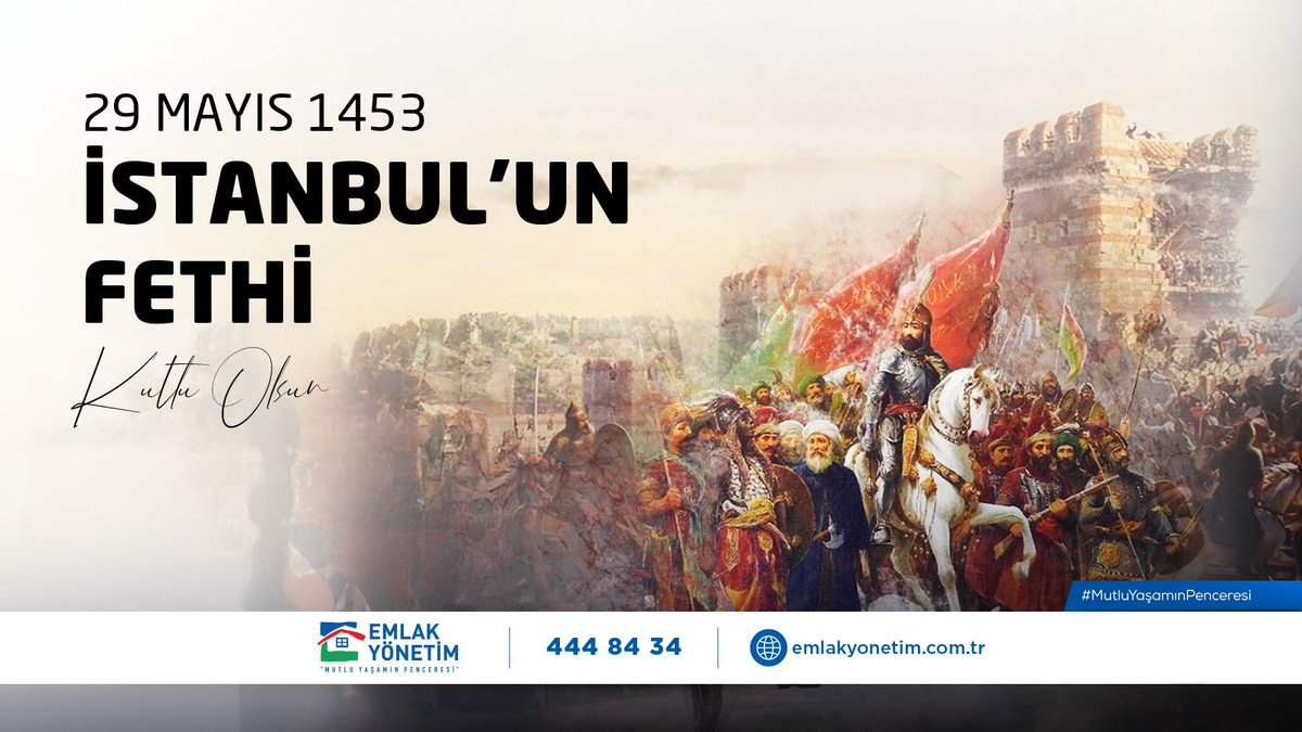 EmlakYonetim's tweet photo. 29 Mayıs İstanbul’un Fethi 🇹🇷 

Peygamber Efendimiz'in müjdesine nail olan, bir çağı kapatıp yeni bir çağı açan, eşsiz güzellikteki İstanbul'umuzu bizlere miras bırakan Fatih Sultan Mehmet Han'ı, şanlı ecdadımızı ve aziz şehitlerimizi rahmet, minnet ve hürmetle anıyoruz. 

#EmlakYönetim #MutluYaşamınPenceresi #29Mayıs #İstanbul #Fetih
