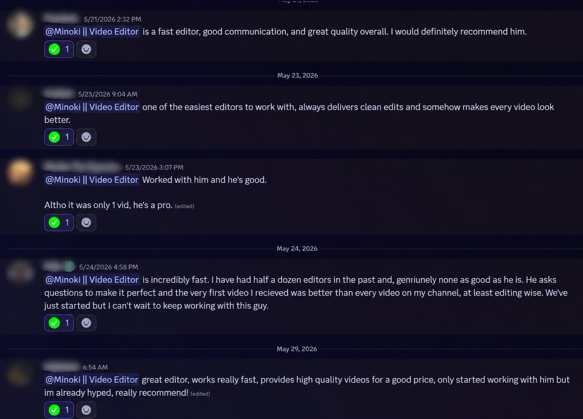 MinokiEditor's tweet photo. Some recent vouches of mine! 🔥💪 https://t.co/p0LA9sBgEZ