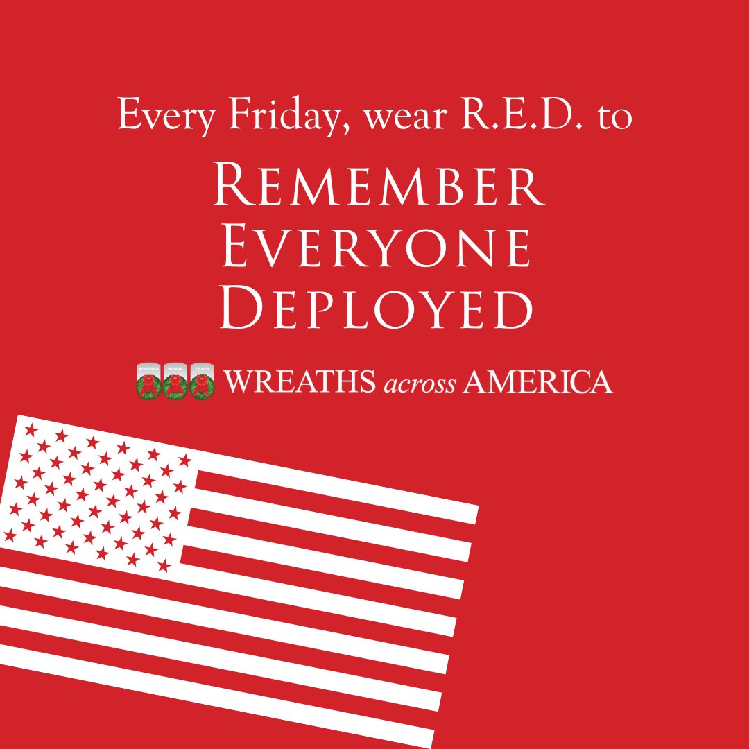 WreathsAcross's tweet photo. Are you wearing R.E.D. today? 

#REDFriday https://t.co/zrgg6S6liY