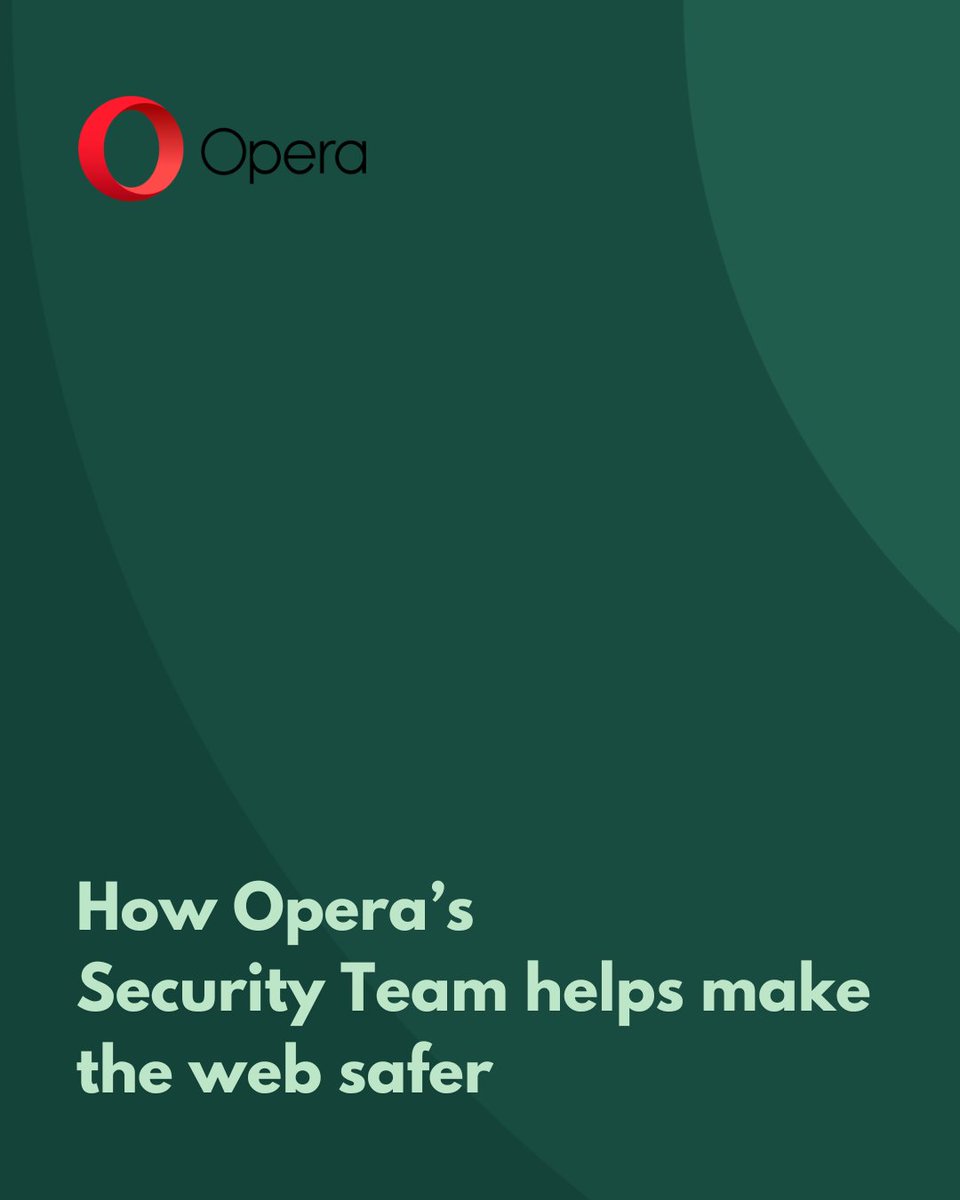 Opera_Security's tweet photo. With 30 years of experience in building safe and secure browsers - here's how Opera’s security team contributes to making the web safer 🤝

Read more about this topic here: 
https://t.co/KAOgkTm23M https://t.co/Kk4ulaqmwi