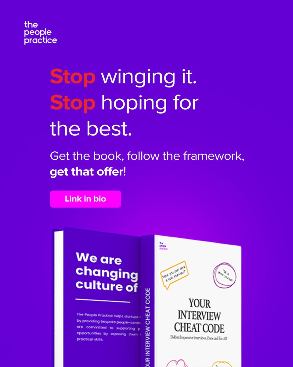 ThePeoplePract's tweet photo. What better way to gear up for your next interview than with the cheat code you actually need to get you ahead? 
All your answers are in Your Interview Cheat Code.
Your next opportunity could be one prepared answer away.

Get your copy 🔗 https://t.co/3KecQRRgA9 https://t.co/3XfNq13tDP