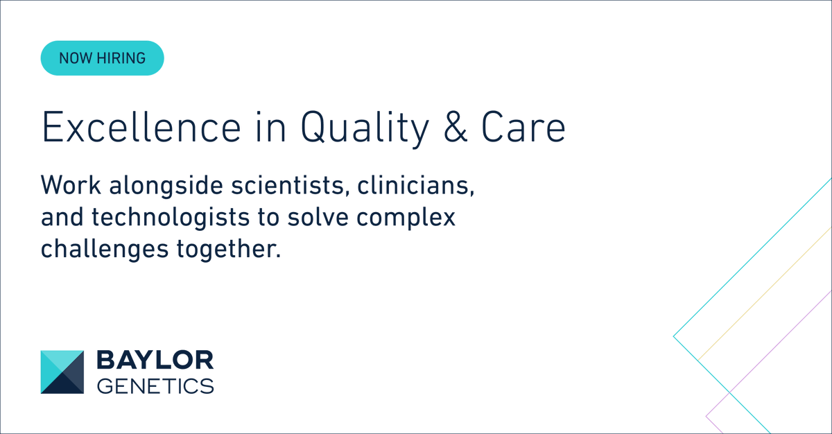 BaylorGenetics's tweet photo. Baylor Genetics is #hiring a Clinical Genomic Scientist to support our Whole Genome Sequencing analysis. Review clinical documentation, analyze cases, and identify genetic findings that help uncover meaningful insights for patients. Apply: https://t.co/XRhYq7Aj5y 

#RemoteWork https://t.co/BjwTUsh5Sz