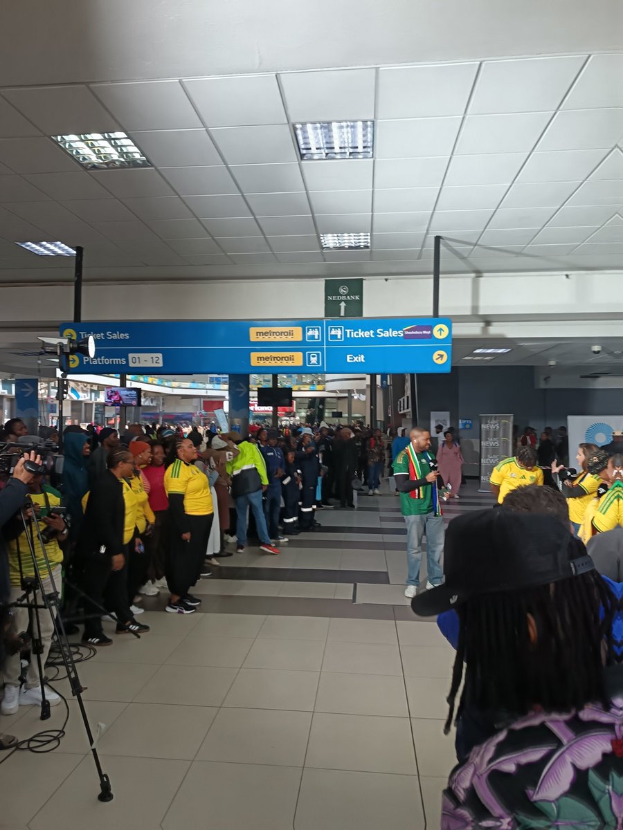 CoJTransport's tweet photo. Transport Department joined PRASA and other stakeholders  at Park Station as we send off Bafana Bafana in true South African style 🇿🇦
#JoburgTransport https://t.co/4CVLcv15AA