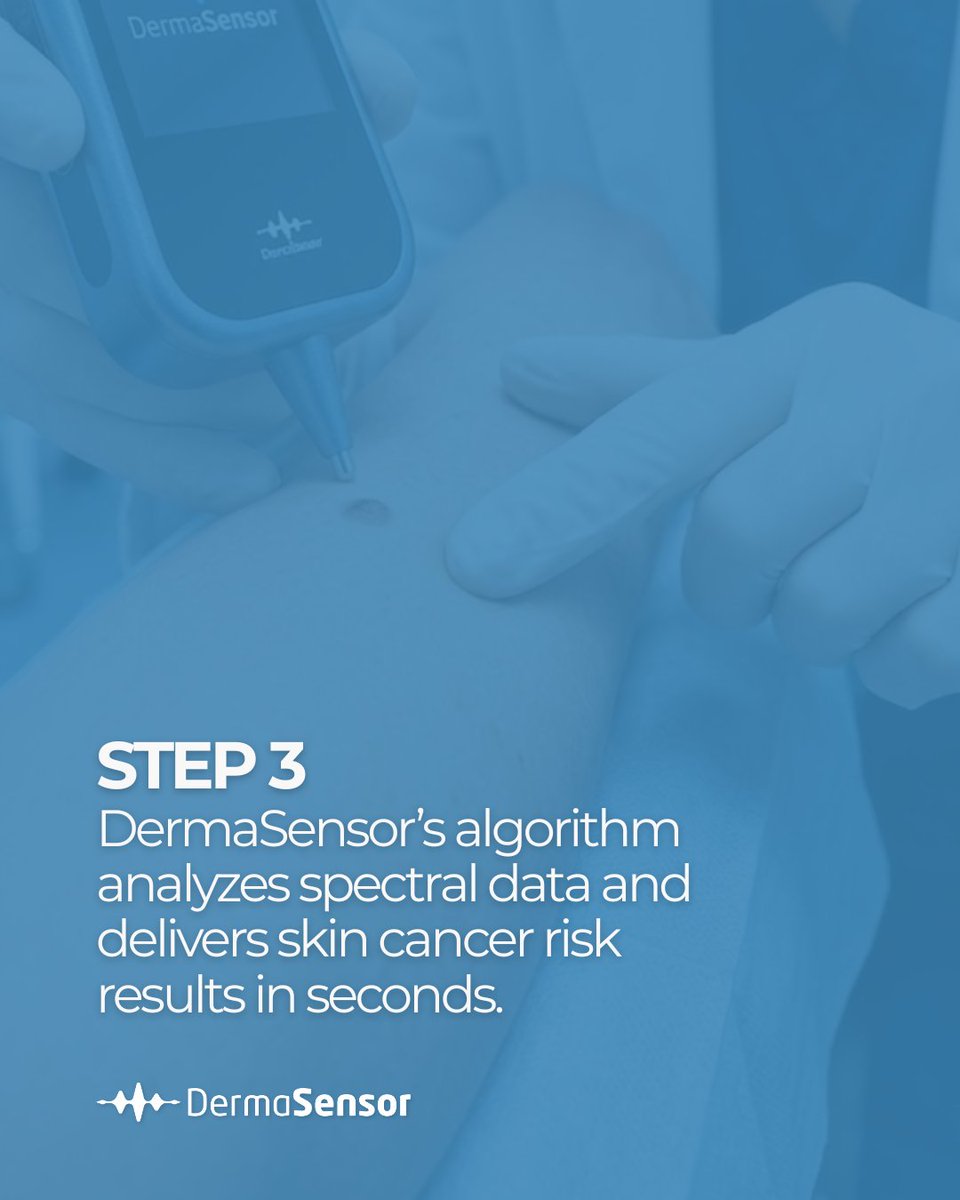 DermaSensor's tweet photo. In ~30 seconds, DermaSensor™ uses AI-powered spectroscopy to assess suspicious skin lesions at the point of care — beyond what the eye alone can see.

Fast. Objective. Built for your workflow.

Visit https://t.co/R8x2d0uNR4 to request a demo. https://t.co/6NzUN0kuBc