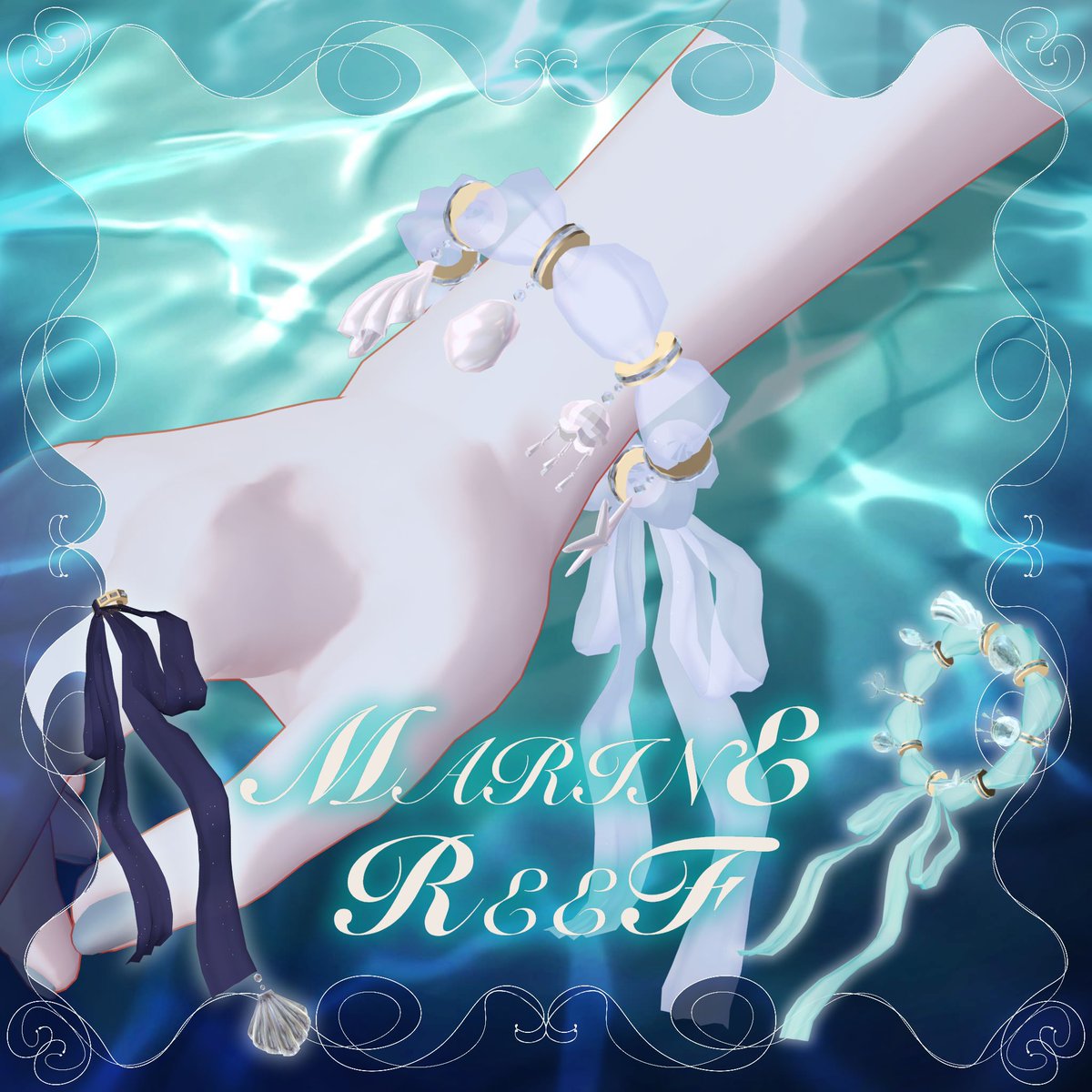 LiLis__Shop's tweet photo. 海のきらめきを閉じ込めたような、幻想的なアクセサリー「Marine Reef」発売開始いたしました✨

発売記念SALE実施中！！

期間：5/29～6/5

通常価格：３００円
SALE価格：２００円

イヤリングは無料配布となります！

https://t.co/trdPqTJO46

#VRChat  #booth_pm  #LiLisShop https://t.co/Zz89bk31Qe