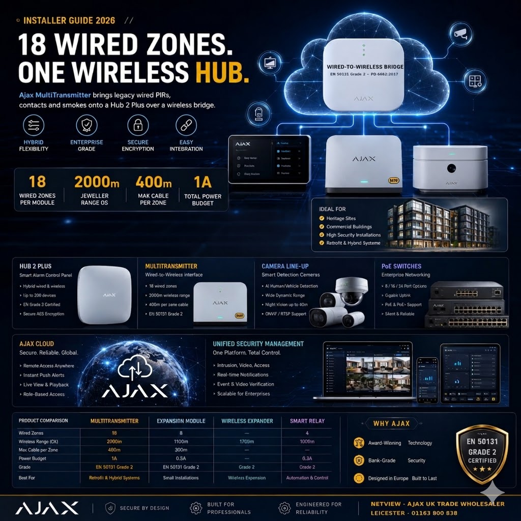 NetviewCCTV's tweet photo. The UK installer guide for 2026: when it beats a wireless retrofit, EOL wiring rules, the 1 A power budget, and three reference BoMs.
🧵 1/6 https://t.co/5v08PLIUIn https://t.co/Vb9viQSDls
