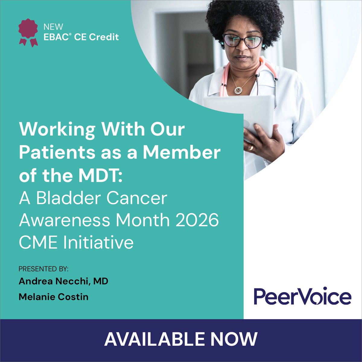 PeerVoice's tweet photo. Shared decision-making for advanced bladder cancer: Learn strategies to make sure the discussion is with the patient rather than just about the patient in this new CE activity!
#PeerVoice #meded #bladdercancer #MIBC #urothelialcarcinoma 
#urology #oncology
https://t.co/2Yn9p6vYLl https://t.co/lbqMMhShP0