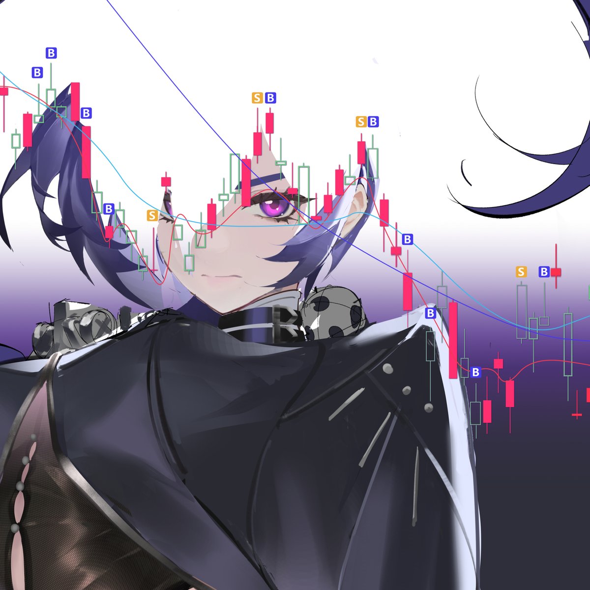 kyabia1665535's tweet photo. You bought Hang Seng Tech and now you're emo, but you're an artist, so you just draw it.#ZenlessZoneZero #HangSengTech #ZZZ #Promeia #zzzero https://t.co/r8Zn4A4dCy