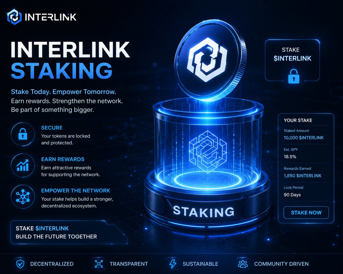 Moham96911Hauwa's tweet photo. 🔒 Stake with Interlink today and become part of the future of decentralized innovation.
Earn rewards, strengthen the network, and grow with the community. 🚀💙
#Interlink #InterlinkStaking #CryptoStaking #Web3 #Blockchain #PassiveIncome #DeFi #InterlinkCommunity #StakeAndEarn https://t.co/hLArhmNPCE