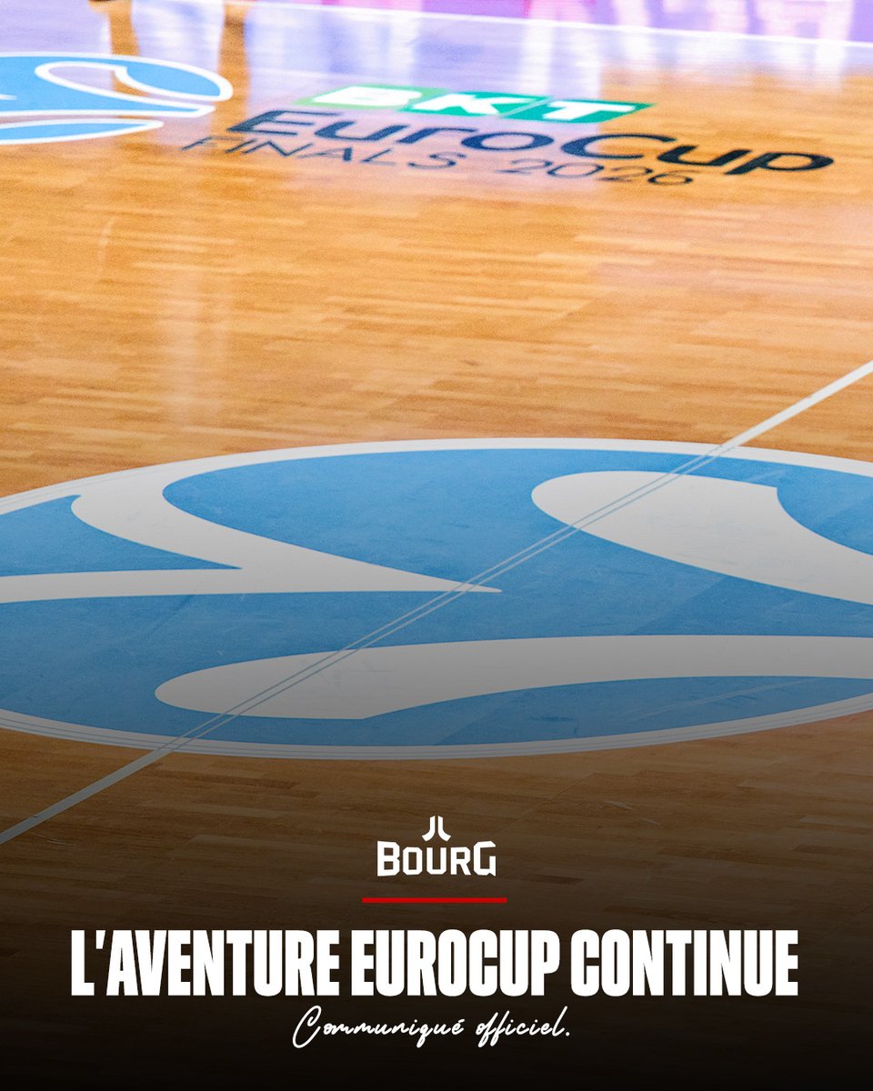 JLBourgBasket's tweet photo. 𝐎𝐅𝐅𝐈𝐂𝐈𝐄𝐋.

🔴⚪️ Depuis plusieurs semaines, la JL Bourg évaluait la possibilité d’évoluer en EuroLeague pour la saison 2026–2027, en tant que champion d’EuroCup 2026.

Lire le communiqué complet 🔗  https://t.co/7atgSx3wVI https://t.co/DLBTCZ4wqQ