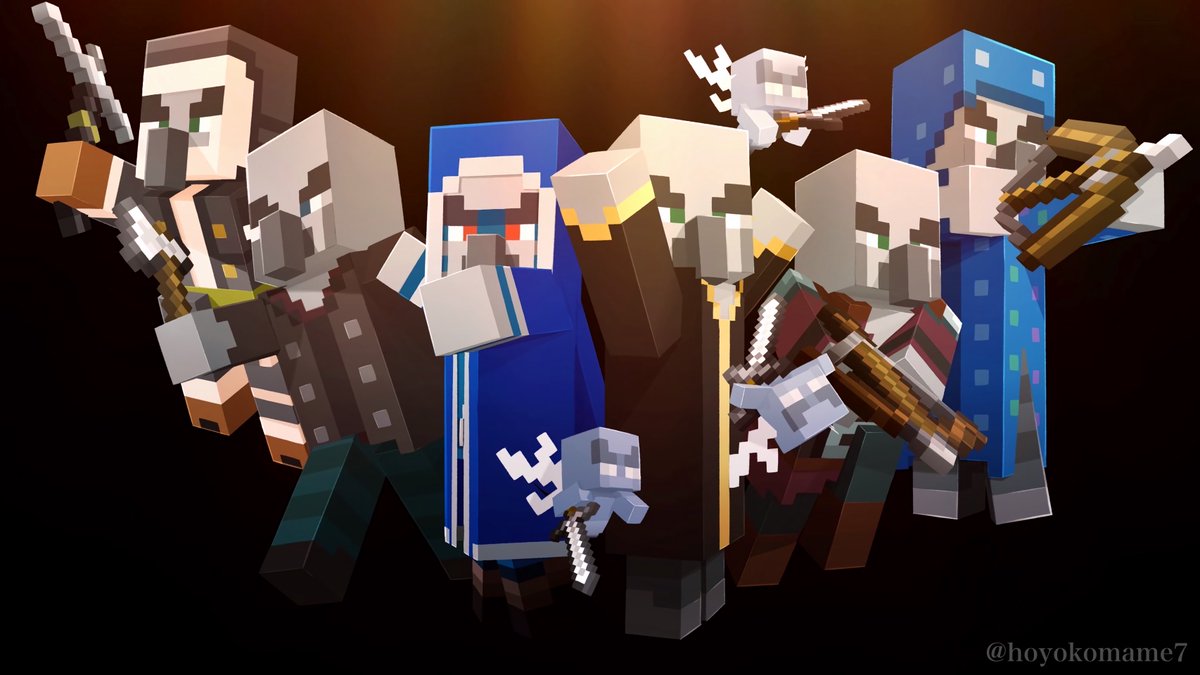 hoyokomame7's tweet photo. Illagers😈✨✨
（モデルトレス）
#Minecraft #MinecraftArt https://t.co/WhwAq6wnRj