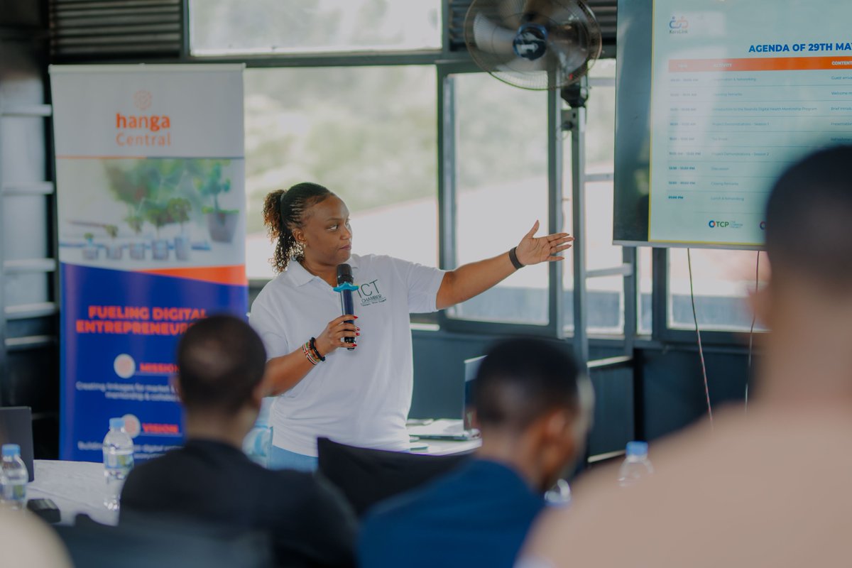 rwictchamber's tweet photo. Today, the Rwanda ICT Chamber hosted the #DemoDay for the first cohort of the Rwanda Digital Health Mentorship Program (#RDHMP) under the #KoraLink Program at @fablabrw .

The event brought together innovators to showcase their digital health solution developed to address the exisitng gaps and challanges in the health tech sector. 

During the Demo Day, participants presented innovative digital health systems designed to address existing gaps and challenges in the health tech sector. The audience engaged with the innovators by providing valuable feedback and recommendations to help strengthen and improve the solutions for future implementation and impact.