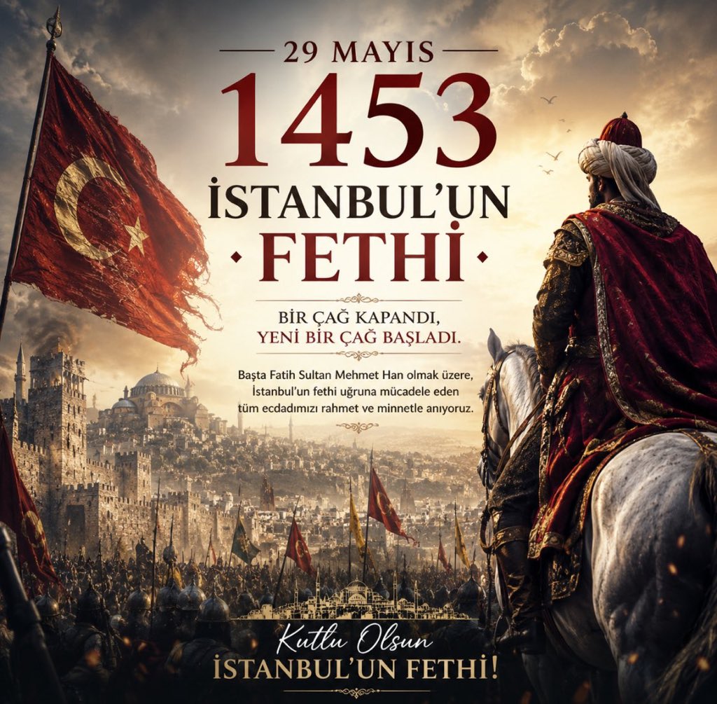 onderunall's tweet photo. Sadece #İstanbulunFethi değil Roma imparatorluğunun yıkıldığı bir çağın kapanıp kapanıp bir çağın açıldığı gündür. https://t.co/O7UdeYKYno