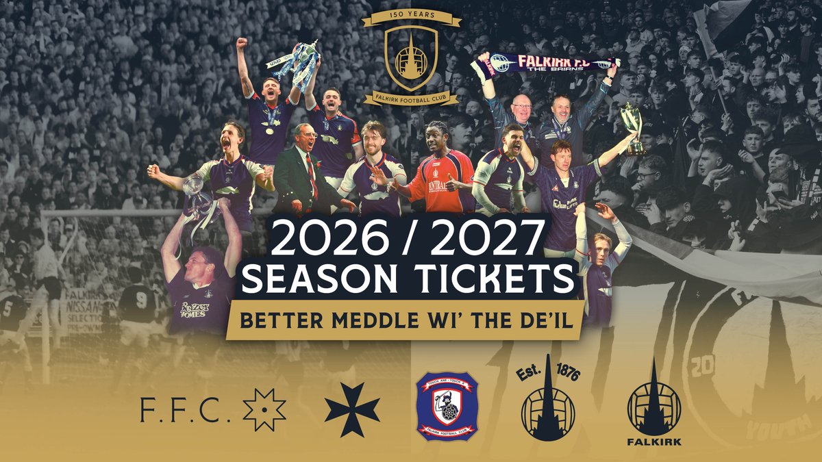 FalkirkFC's tweet photo. ⏰ Only 24 hours left to keep your seat!

Our season ticket early bird & renewal period ends at 1pm tomorrow.

Make sure you retain your seat for next season.

➡️ https://t.co/WRiuNrlaOp