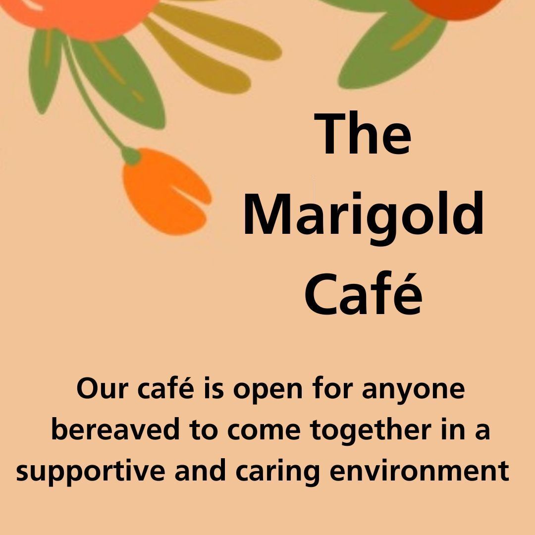 CHFTNHS's tweet photo. The Marigold Café will reopen its doors next Wednesday to offer support to those grieving the loss of a loved one. 

📅 Wednesday, 3rd June
📍 Hope Centre at HRI
🕑 Between 2pm and 3:30pm https://t.co/LANPJRYqdV