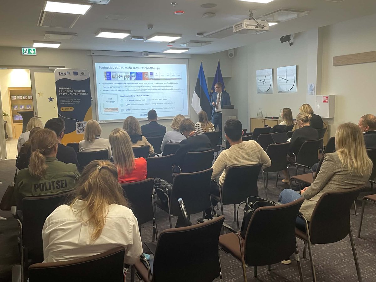 IOMEstonia's tweet photo. At the regular network meeting organized by the EMN National Contact Point in Estonia, IOM presented the results of the IMRF, which was held in New York earlier this month, as well as our newly released World Migration Report 2026, which provides analysis on migration trends. https://t.co/Rm6jdVZpoK