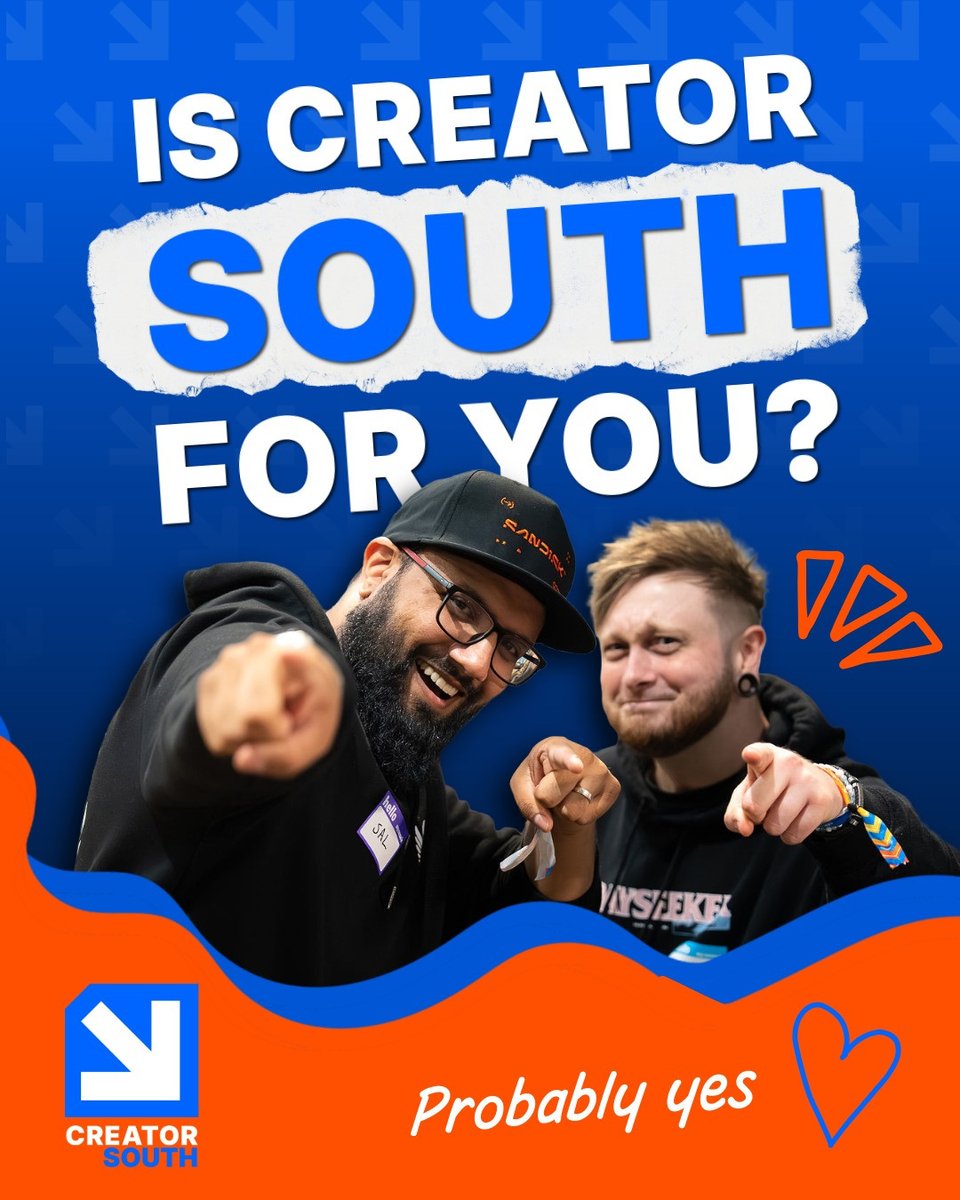 CreatorMeetups's tweet photo. “Is Creator South actually for me?” 🤔

If you love games, creating content, meeting people, or just being around other creative humans… then yes! 💙

Swipe through, and buckle up for tickets coming real soon!👉 https://t.co/cI0MnCaWnr