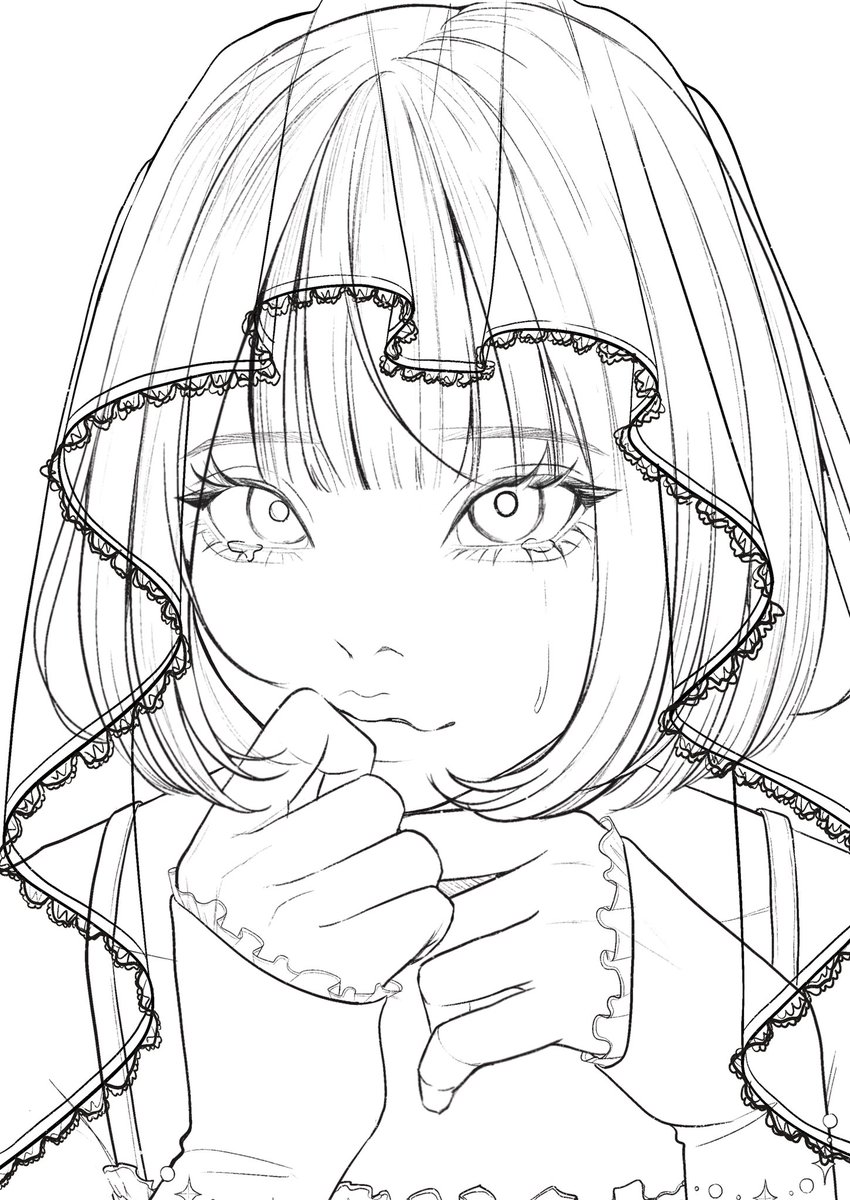 あなたのために 線画 線画 ▶︎ 完成イラスト✧