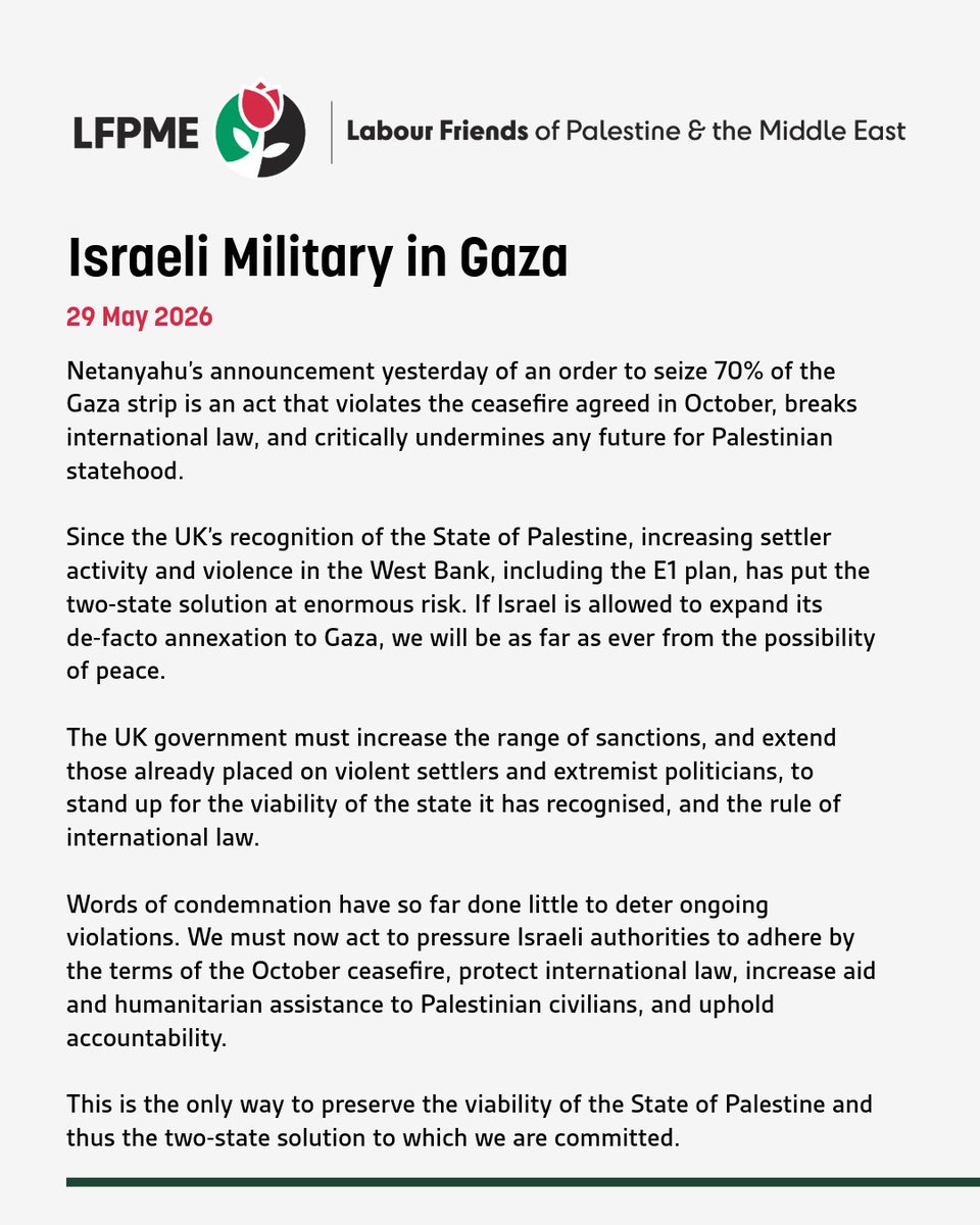 LFPME's tweet photo. Words of condemnation have so far done little to deter ongoing violations. 

We must now act to pressure Israeli authorities to adhere by the terms of the ceasefire, protect intl law, increase aid and humanitarian assistance to Palestinian civilians, and uphold accountability. https://t.co/bDePEHJTfx