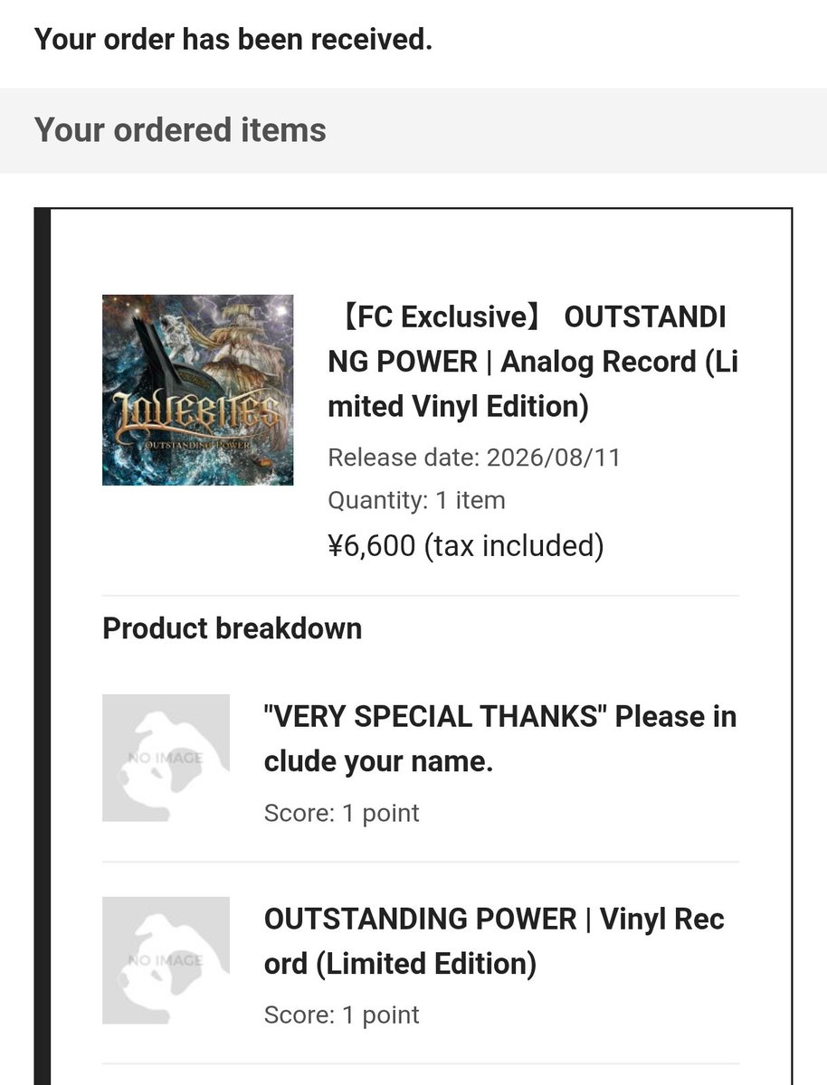Black_Topaz666's tweet photo. Ordered! 🤘🐺🤘
#LOVEBITES
#OUTSTANDINGPOWER https://t.co/LX0RqrfJqH