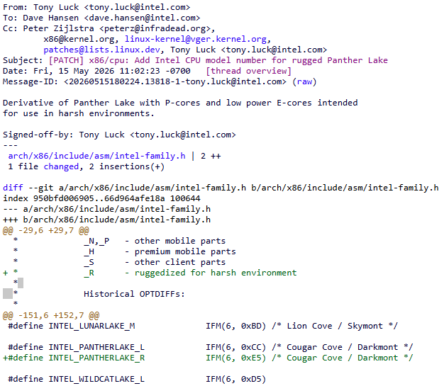 InstLatX64's tweet photo. #Intel #PantherLakeR CPUID E0650:
https://t.co/rGGQaU8IHt
GitHub:
https://t.co/jdeH0A6kcA
https://t.co/U8WOfswrmj https://t.co/uhfMSbrtrM